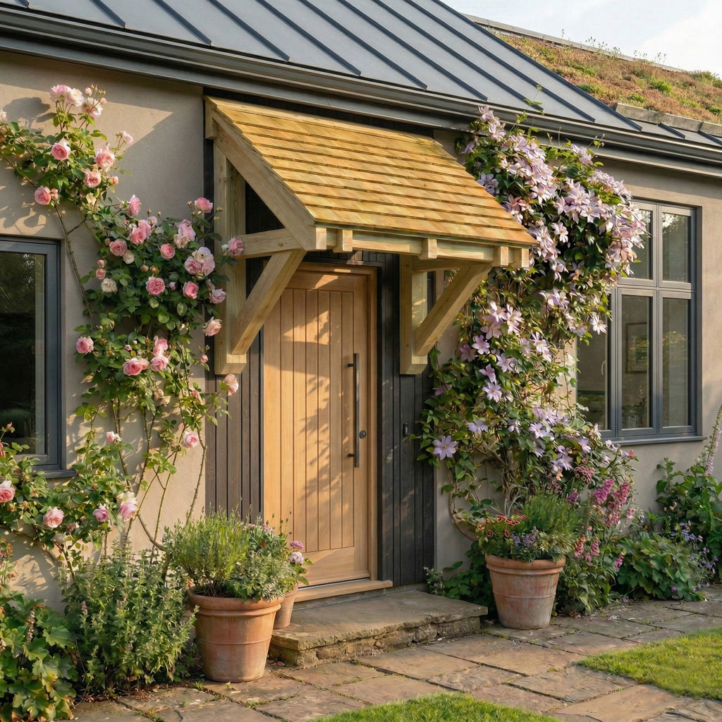 Pent Cedar Featheredge Roof Pressure-Treated Softwood Porch Canopy