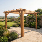Flat & Open Roof Planed British Cedar Pergola