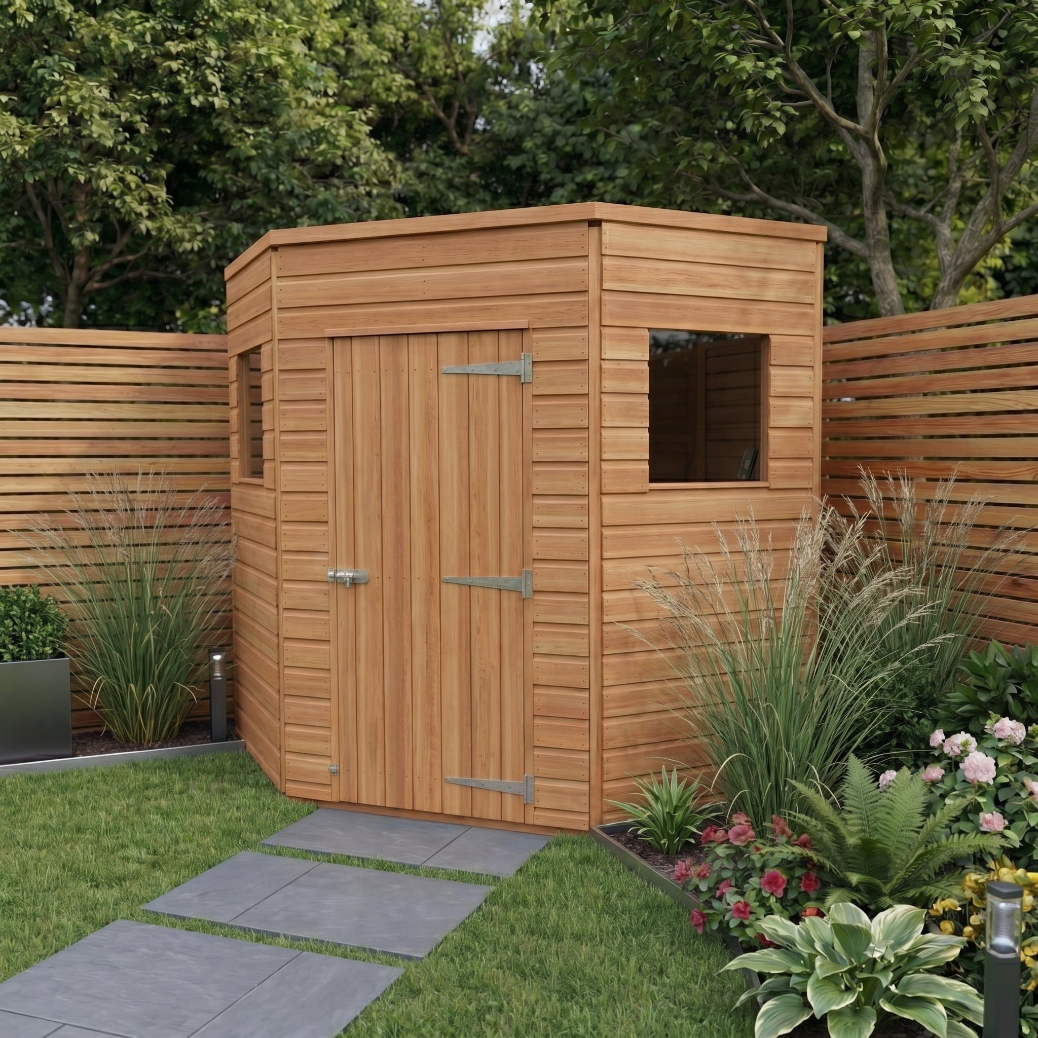Corner Cedar Shadow Gap Shed