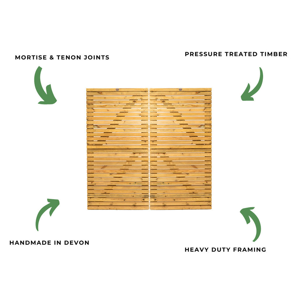 Scandinavian Redwood Slatted Sliding Driveway Gate
