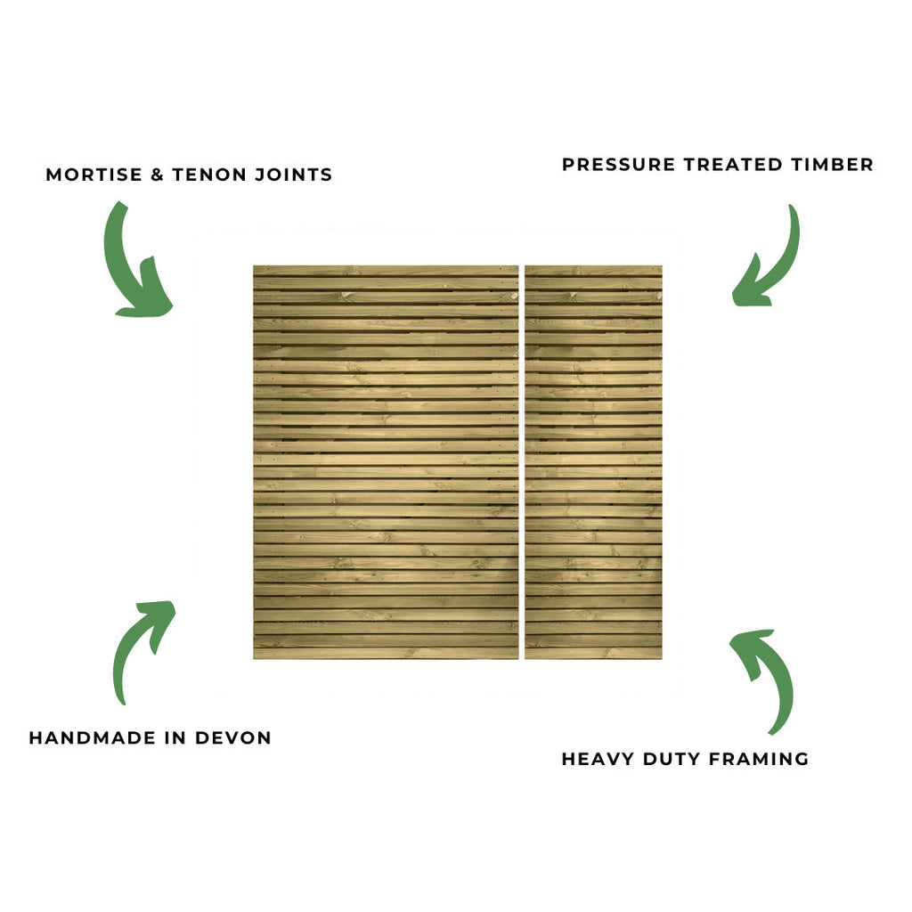 Scandinavian Redwood 3/4 & 1/4 Split Slatted Gate