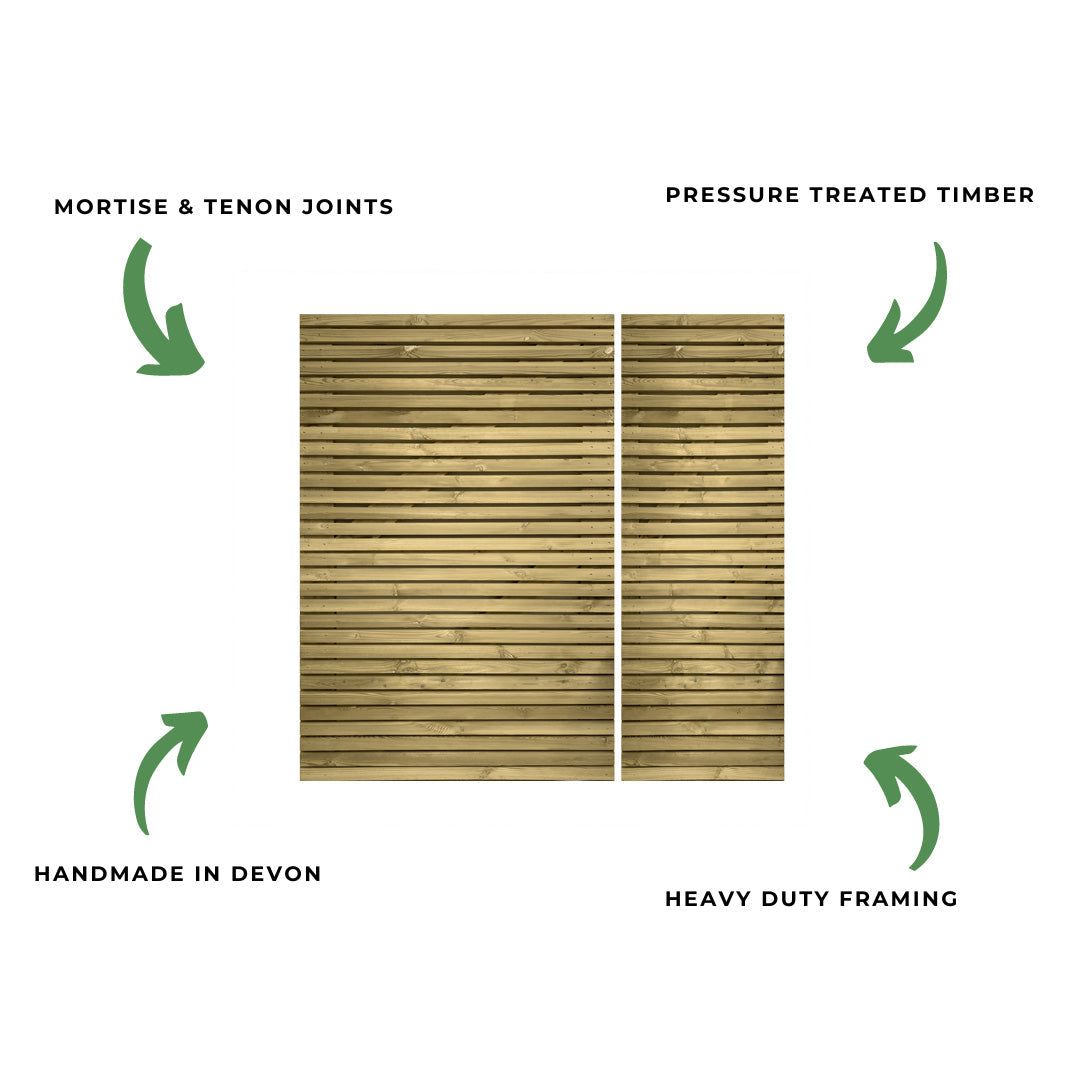 Scandinavian Redwood 3/4 & 1/4 Split Slatted Gate