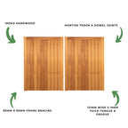Croyde Iroko Mortise & Tenon Driveway Gate Pair