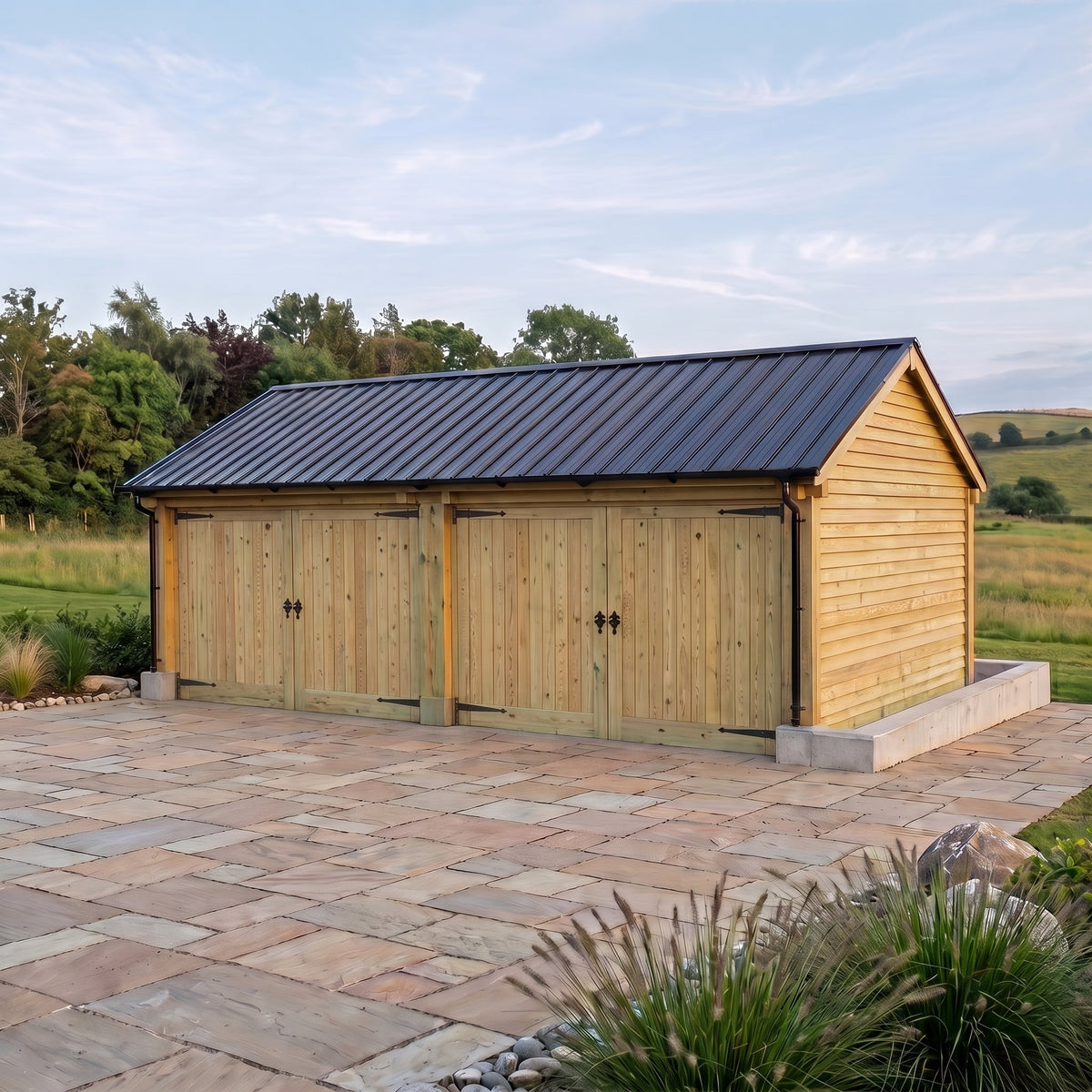 Standing Seam Roof Wooden Garage