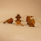 Solid Oak Handmade Christmas Decoration Set