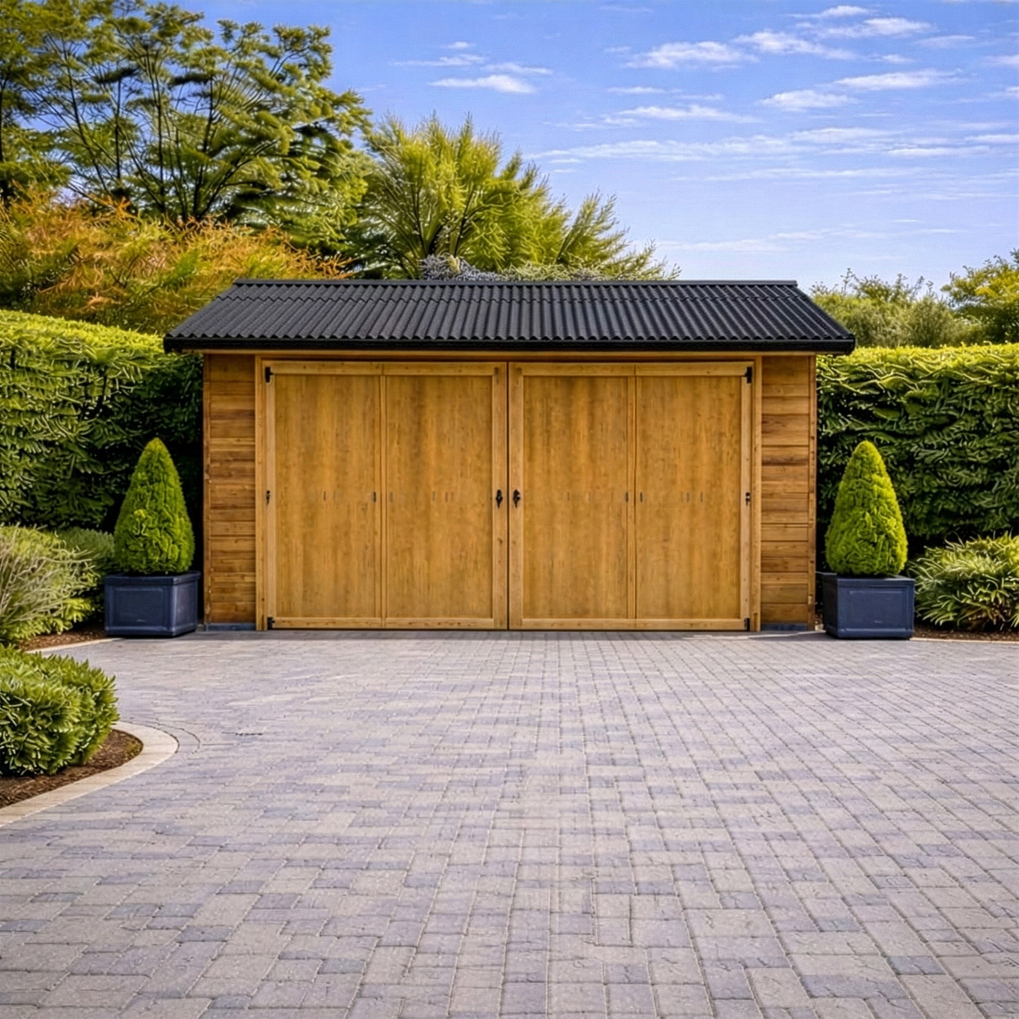 Corrugated Sheet Roof Wooden Garage