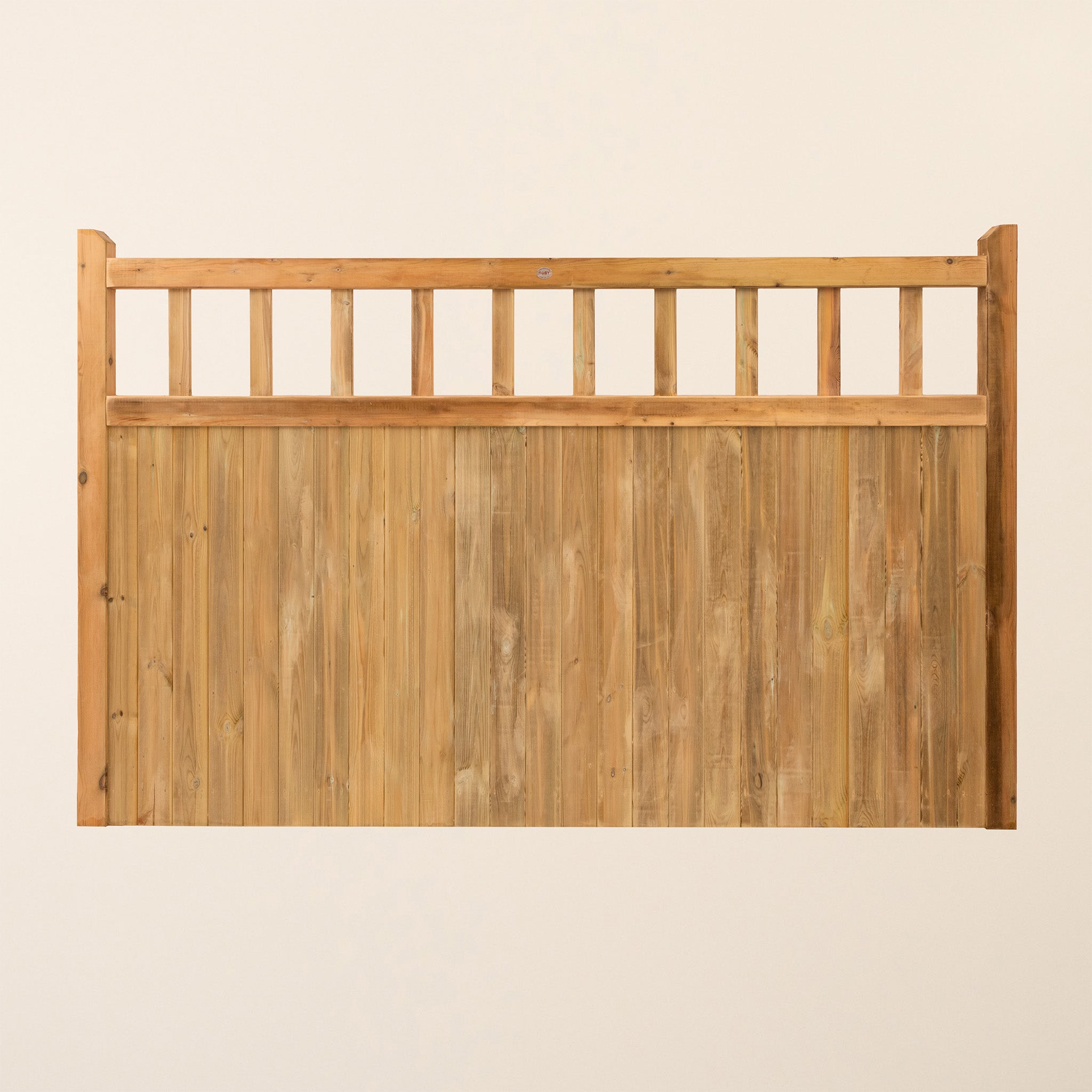 Cottage Scandinavian Redwood Mortise & Tenon Fence Panel