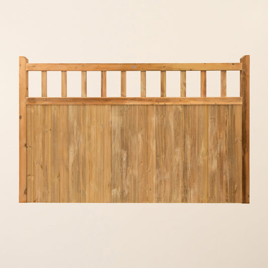Cottage Scandinavian Redwood Mortise & Tenon Fence Panel