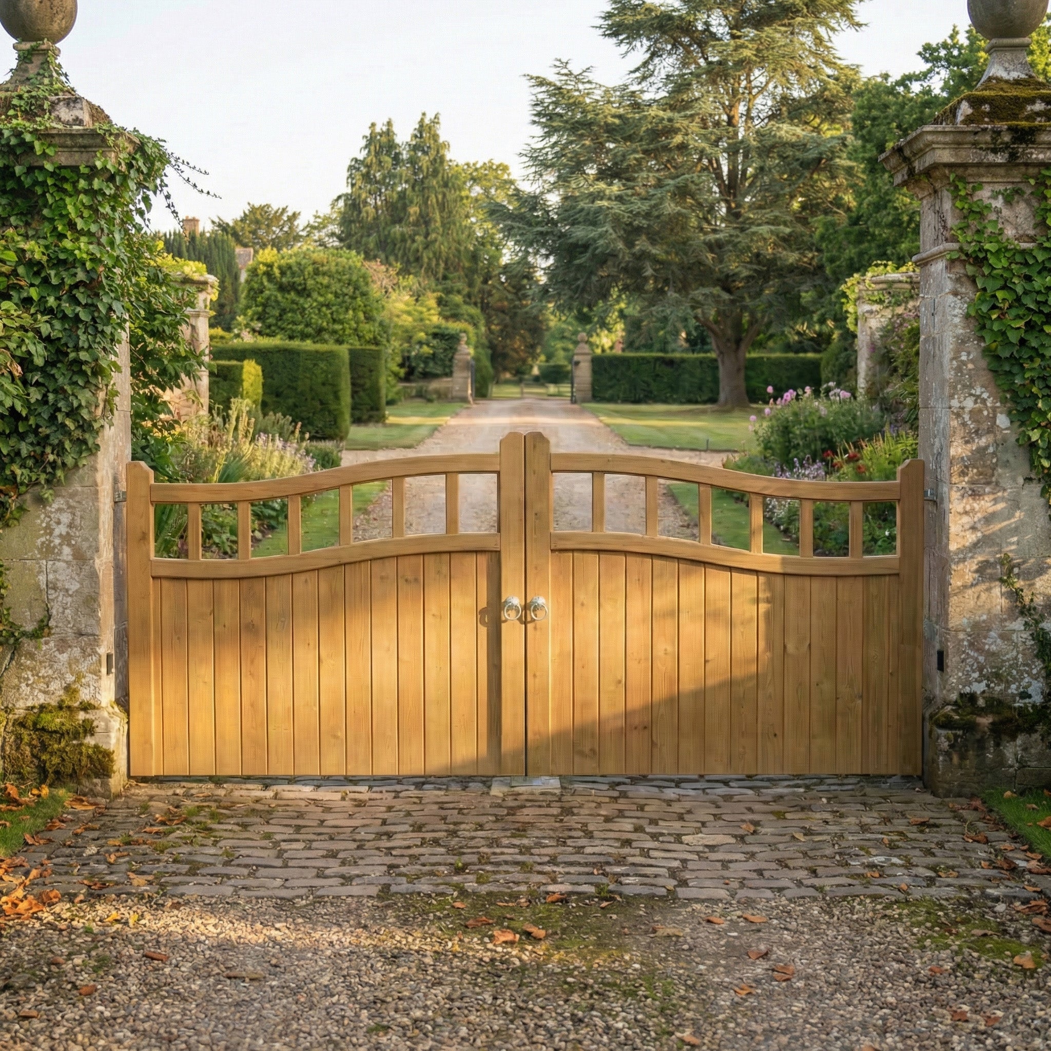 Swan Neck Cottage Scandinavian Redwood Gate Pair