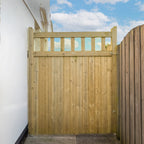 Cottage Scandinavian Redwood Mortise & Tenon Side Gate