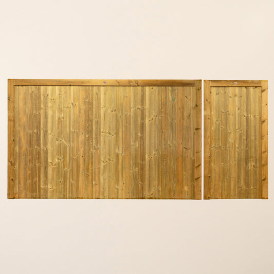 Croyde Scandinavian Redwood Mortise & Tenon 3/4 Split Driveway Gate Pair