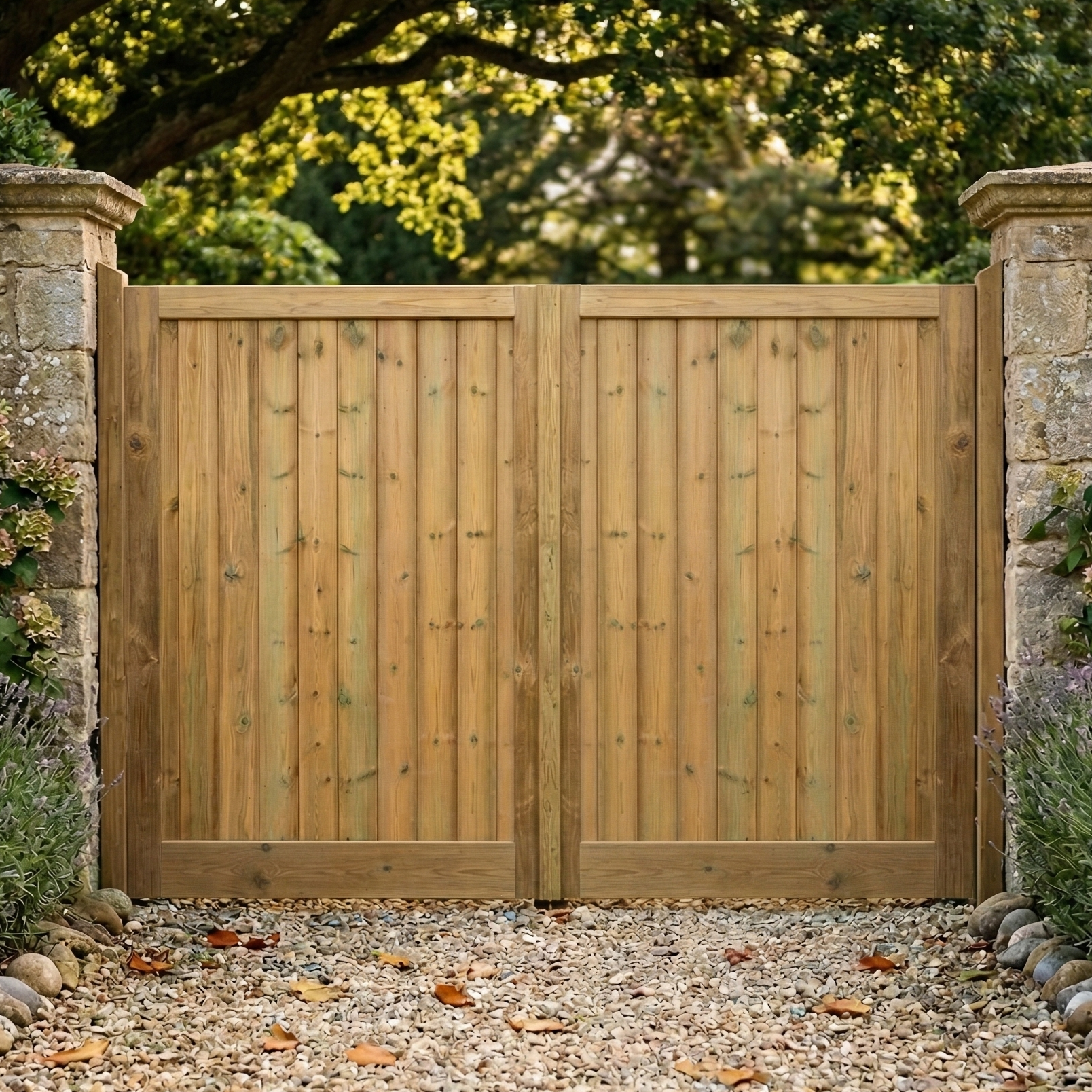 Croyde Scandinavian Redwood Sliding Driveway Gate