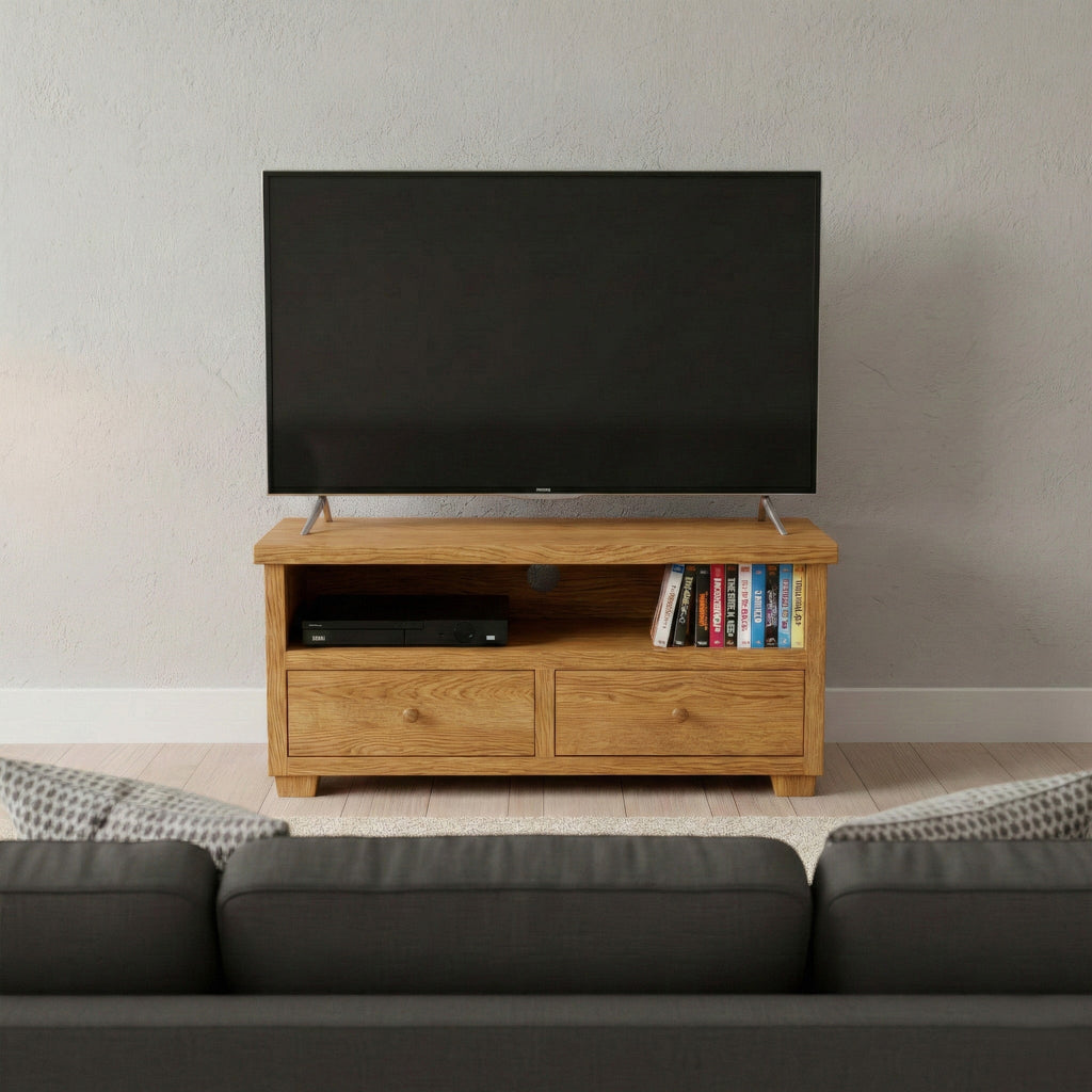 Croyde Scandinavian Pine 2 Drawer TV Stand