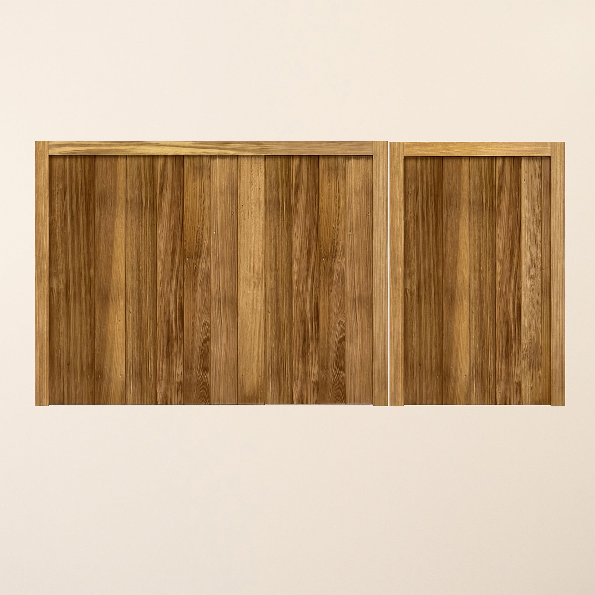 Croyde Iroko Mortise & Tenon 3/4 & 1/4 Entrance Gate Pair