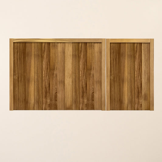 Croyde Iroko Mortise & Tenon 3/4 & 1/4 Entrance Gate Pair