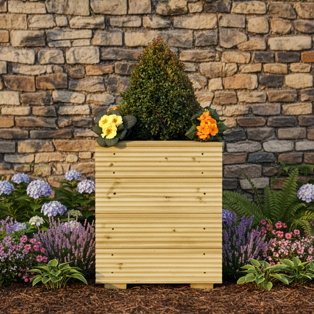 Scandinavian Redwood Square Decking Planter