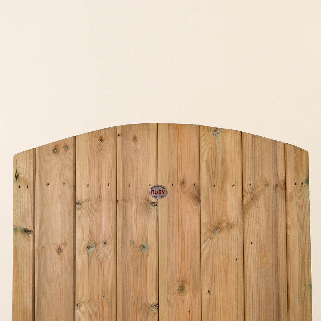 Instow Scandinavian Redwood Curved Top Tongue & Groove Side Gate (2.1m High)
