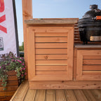 Outdoor Kitchen with Slatted Cabinets & Polished Concrete Worktop