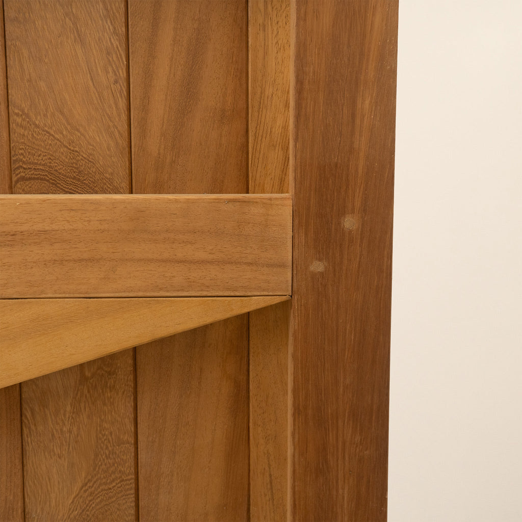 Iroko Swan Neck Cottage Mortise & Tenon Sliding Driveway Gate