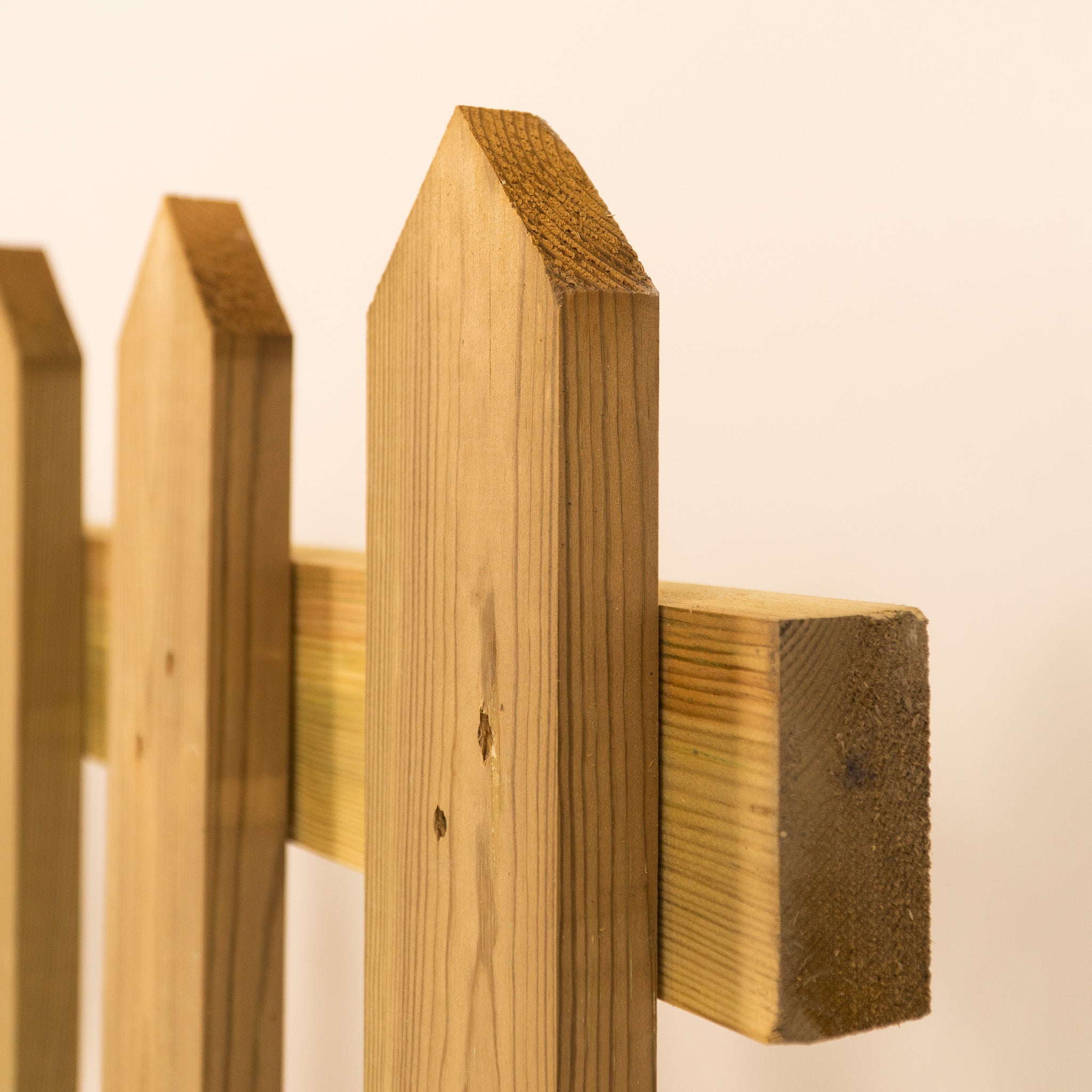 Portable Freestanding Scandinavian Redwood Treated Picket Fence Panel