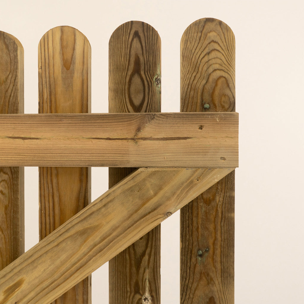 Picket Side Gate Round Top 0.6m Height