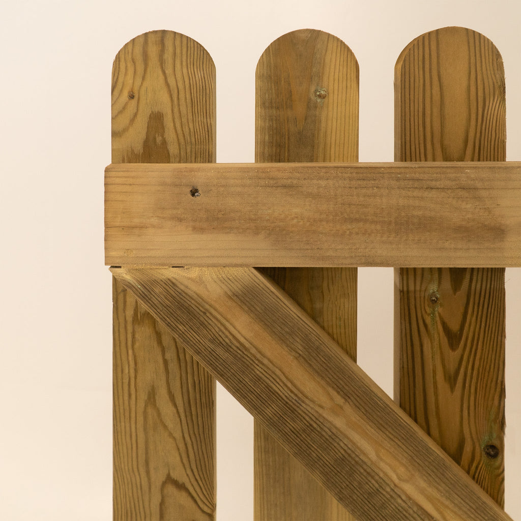 Pressure Treated Picket Round Top Side Gate (1.2m)
