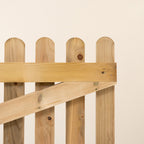 Scandinavian Redwood Picket Driveway Gate Pair