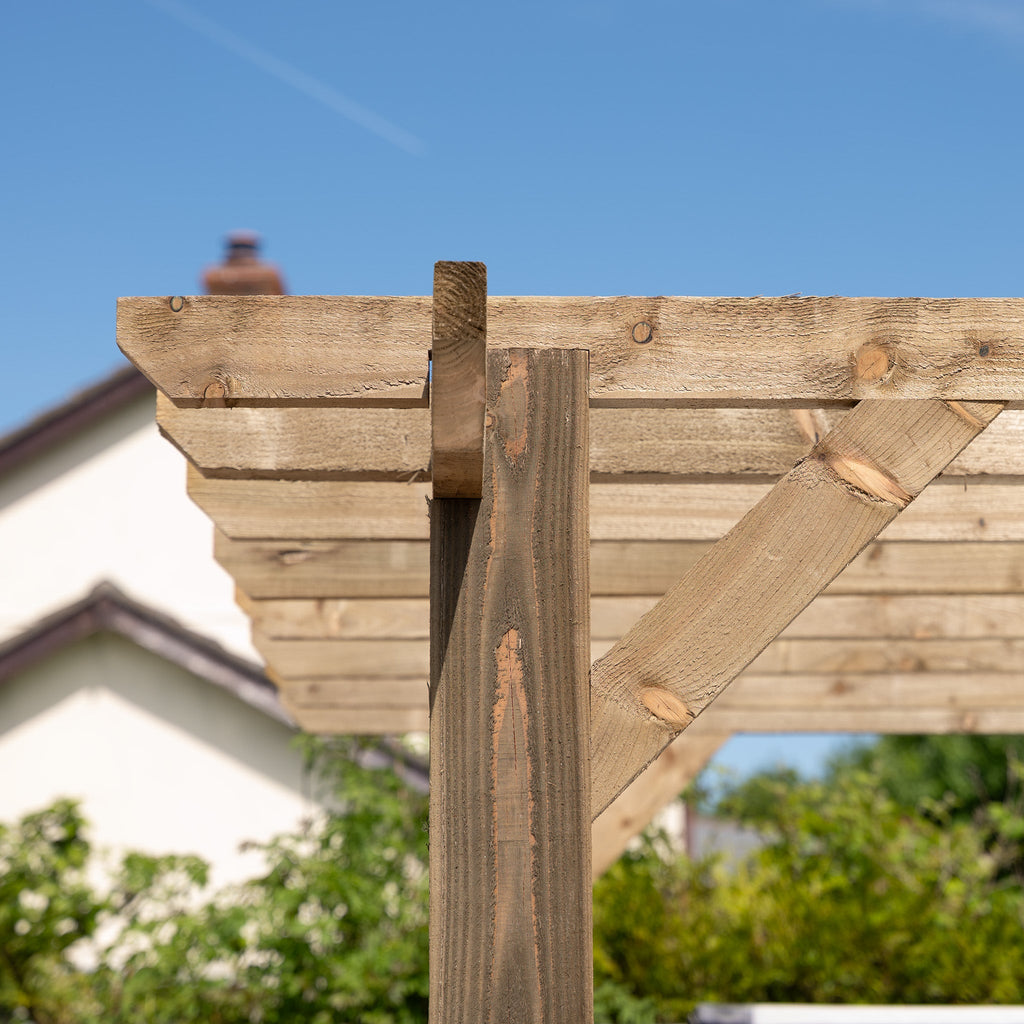 Wooden Pergola - Flat & Open Roof