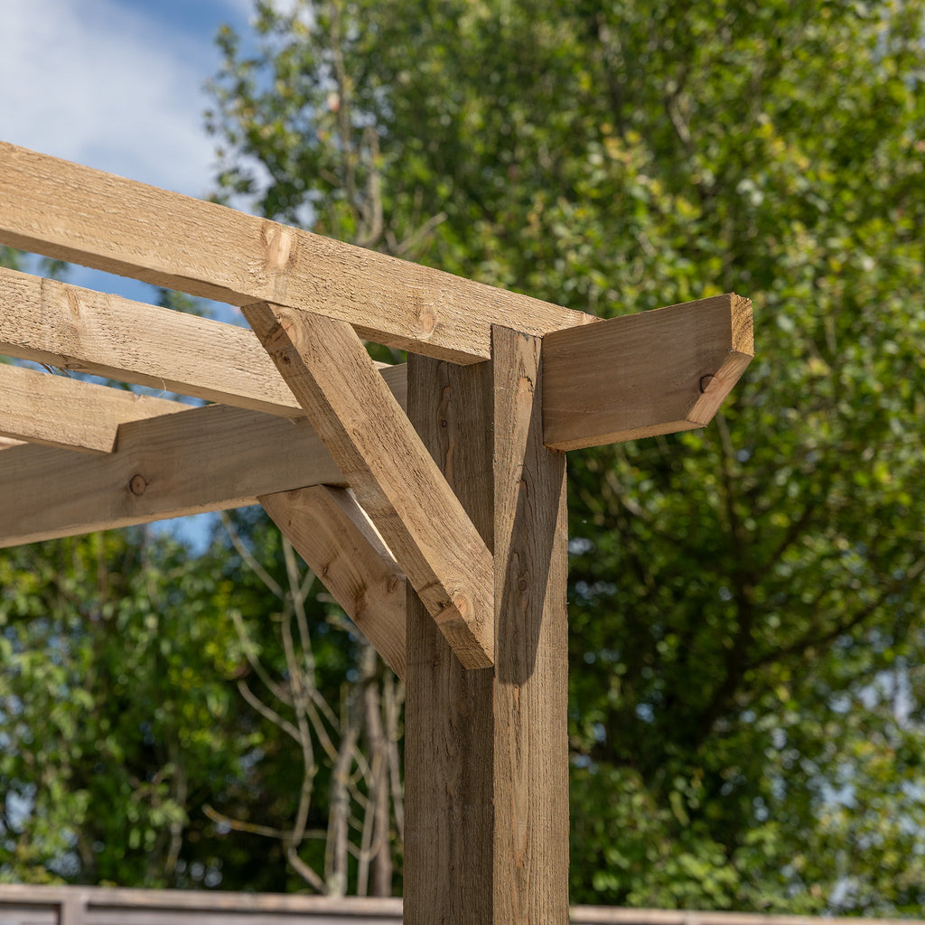 Wooden Pergola - Flat & Open Roof