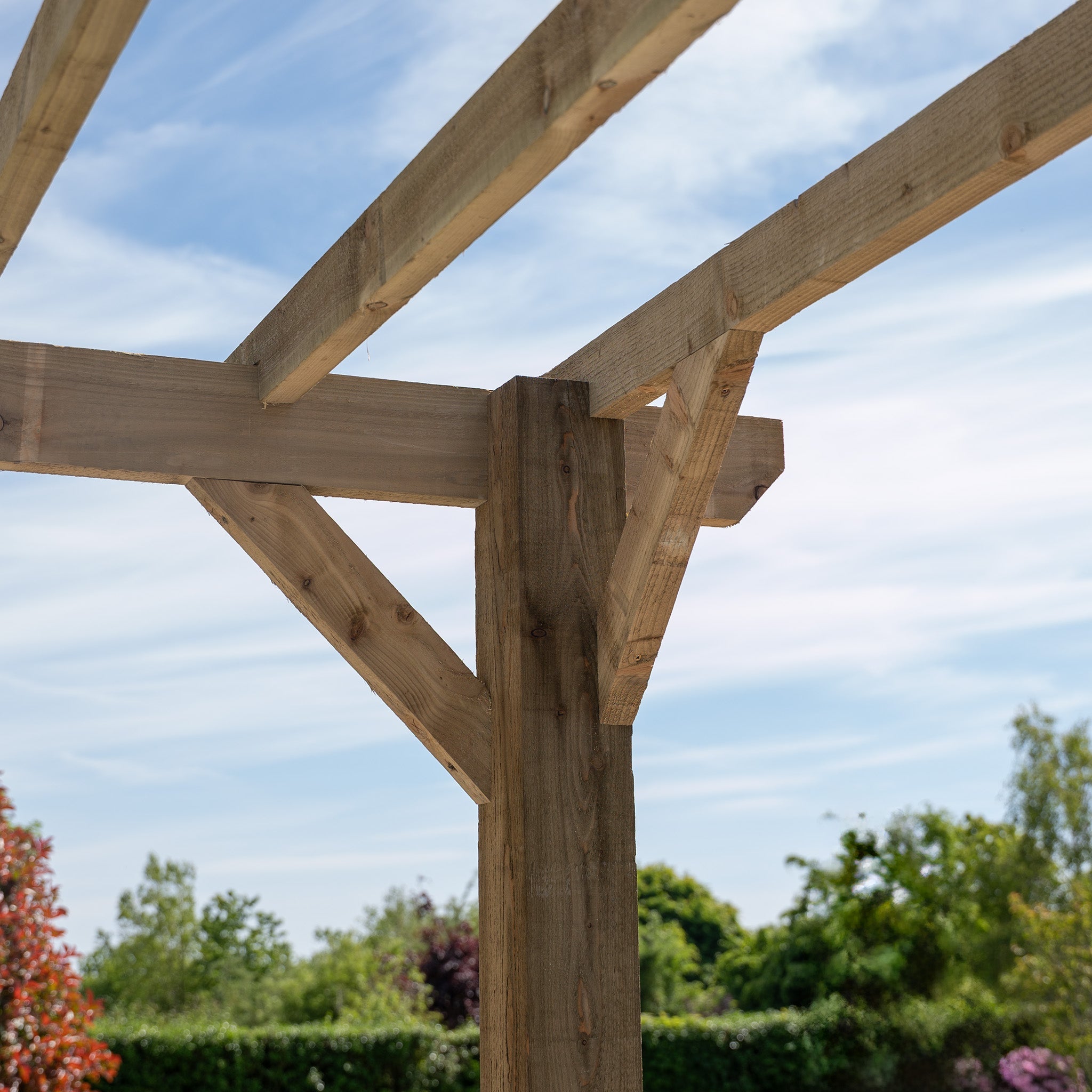 Wooden Pergola - Flat & Open Roof