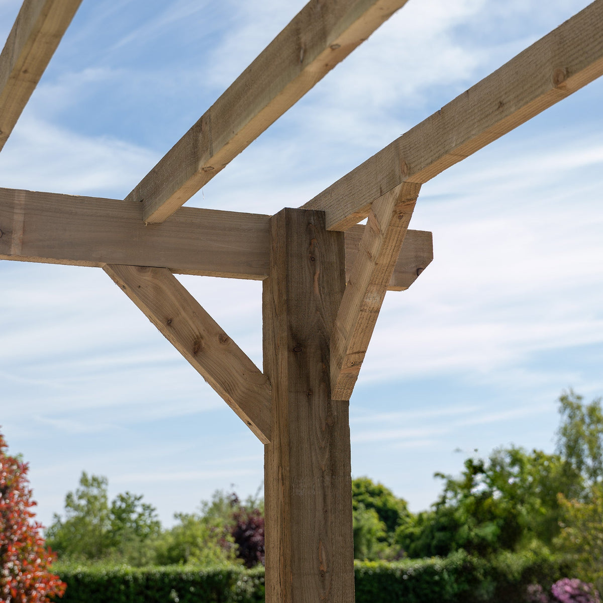 Wooden Pergola - Flat & Open Roof