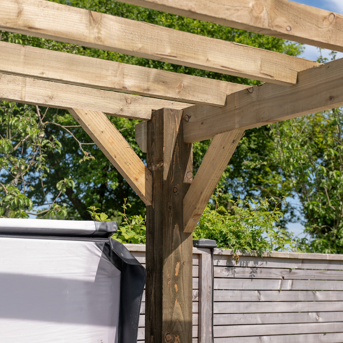 Wooden Pergola - Flat & Open Roof
