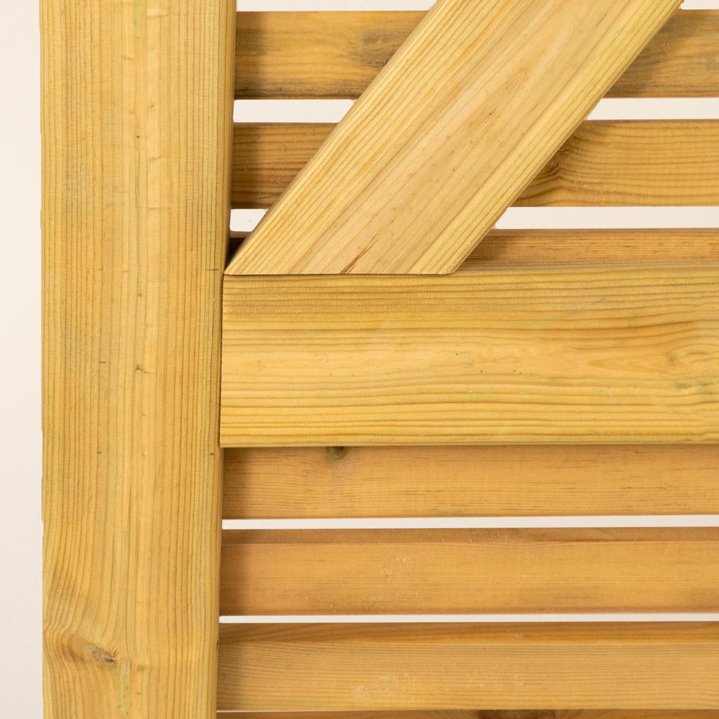 Scandinavian Redwood 3/4 & 1/4 Split Slatted Gate