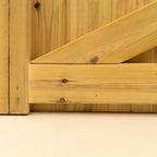 Cottage Scandinavian Redwood Mortise and Tenon T&G Driveway Gate Pair