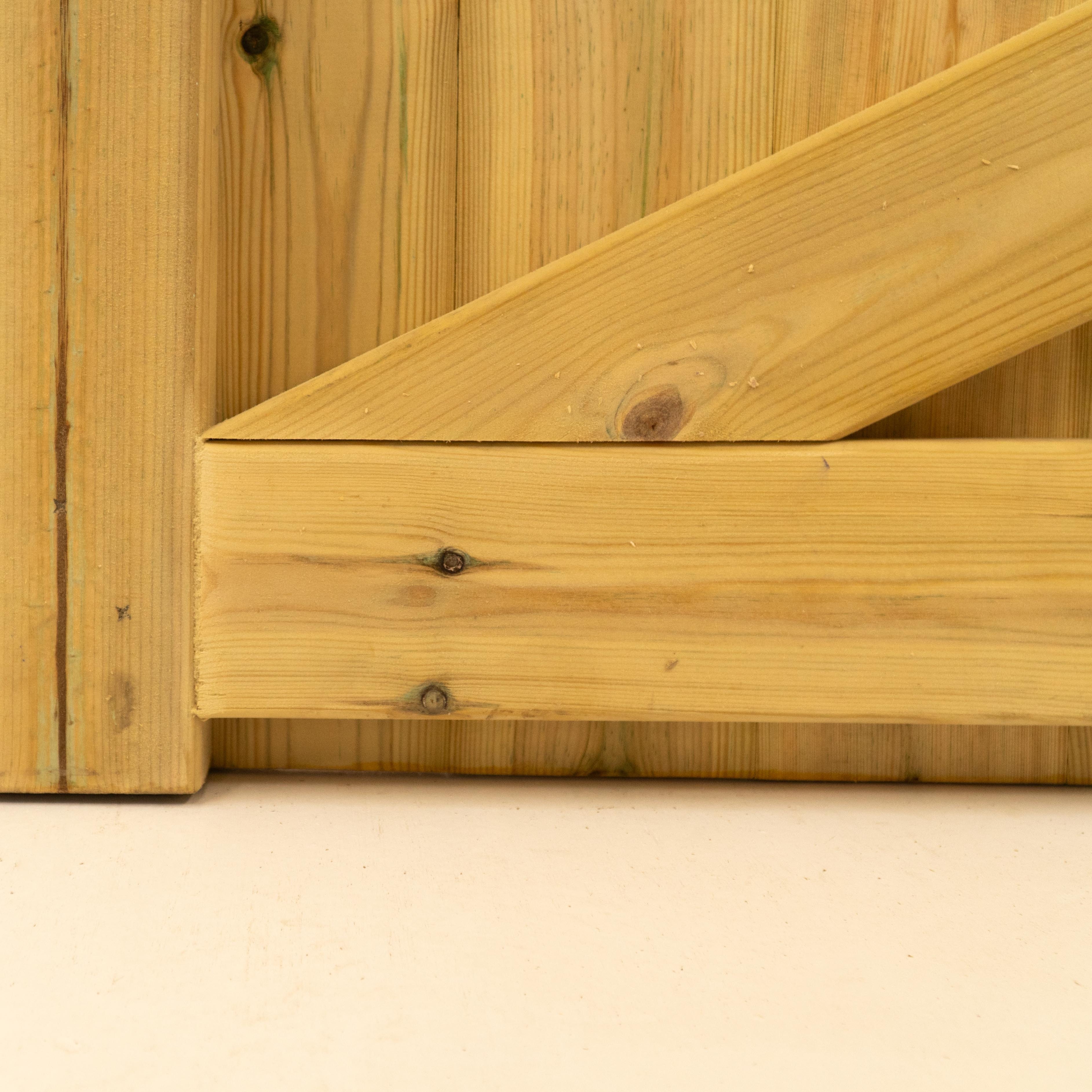 Cottage Scandinavian Redwood Mortise and Tenon T&G Driveway Gate Pair