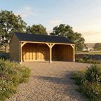 Corrugated Roof Oak Car Port