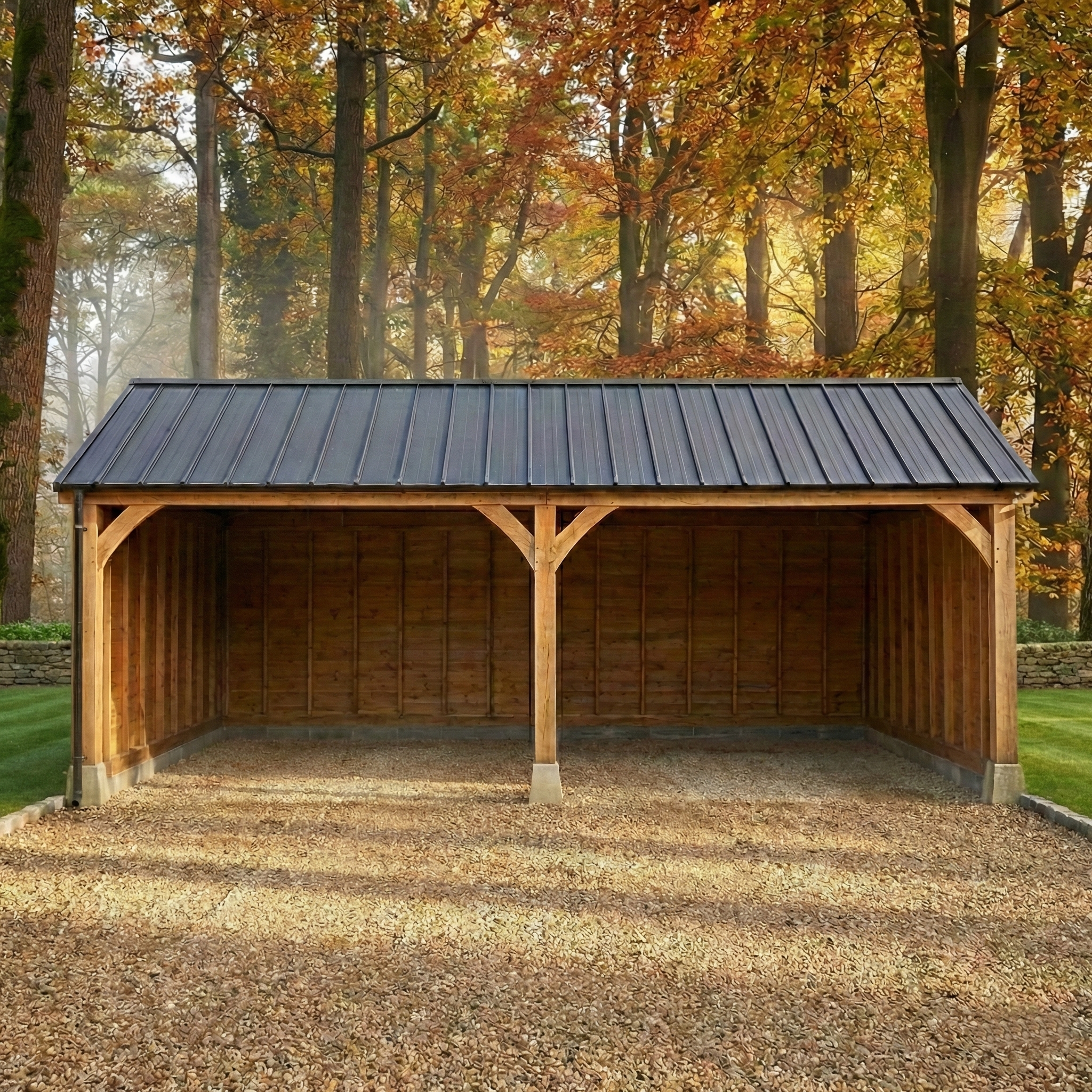Standing Seam Roof Oak Car Port