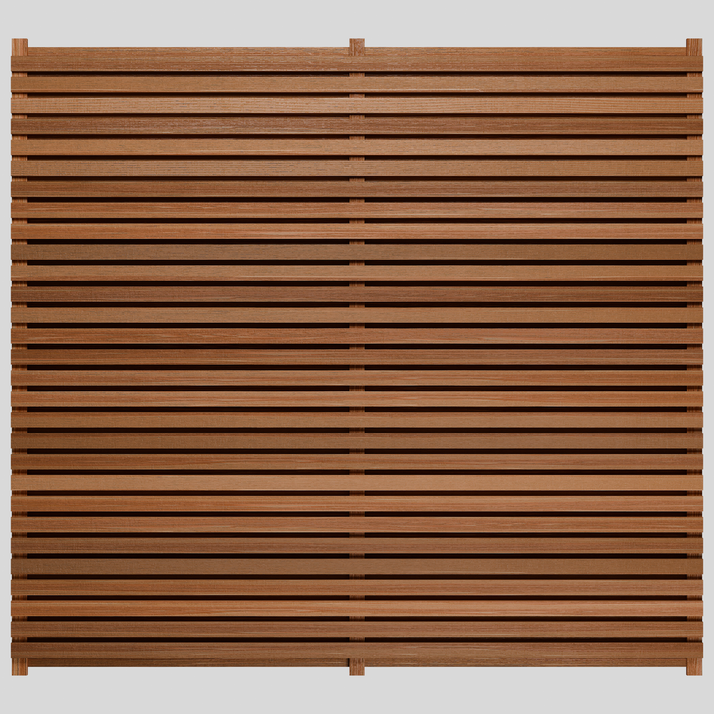 Canadian Cedar Slatted Fence Panels - Double Sided