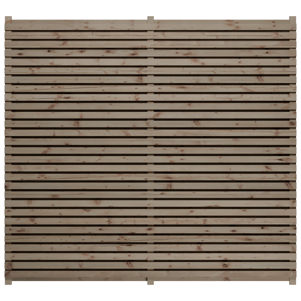 Double Sided European Larch Slatted Fence Panels