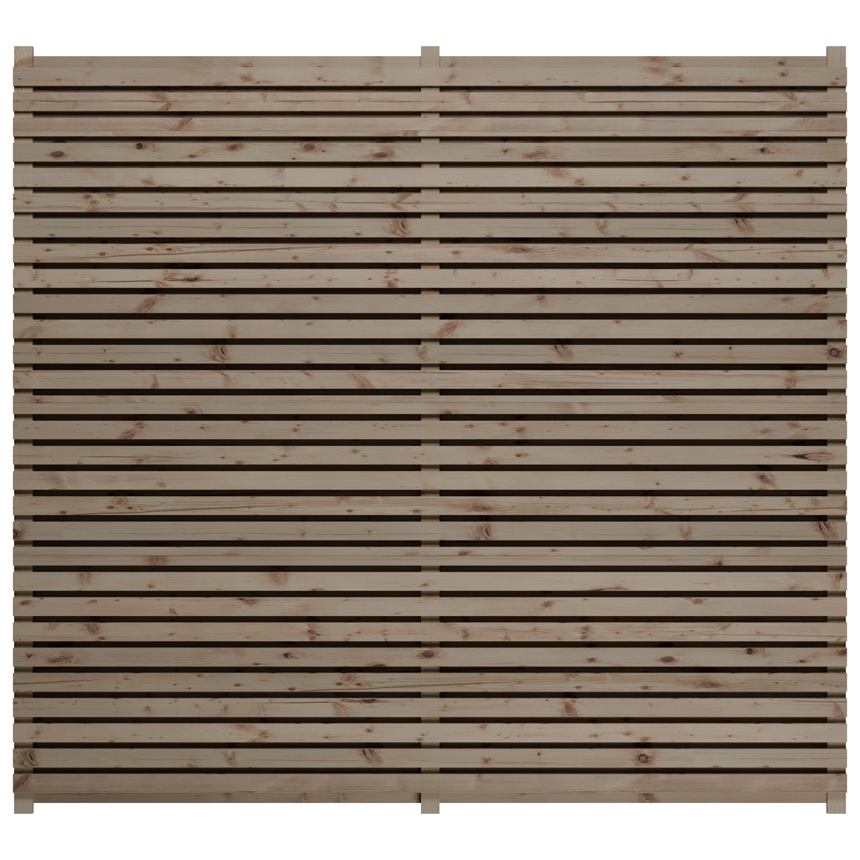 Double Sided European Larch Slatted Fence Panels