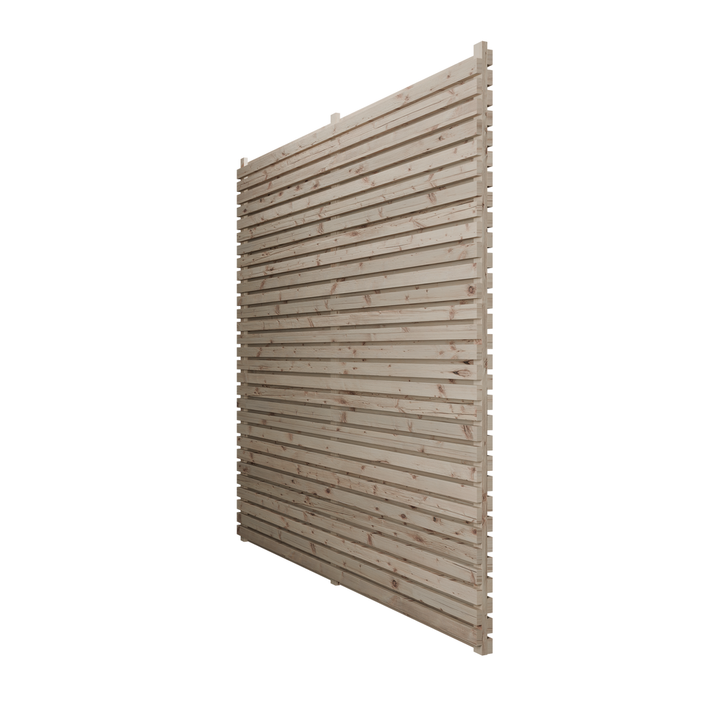 Double Sided European Larch Slatted Fence Panels