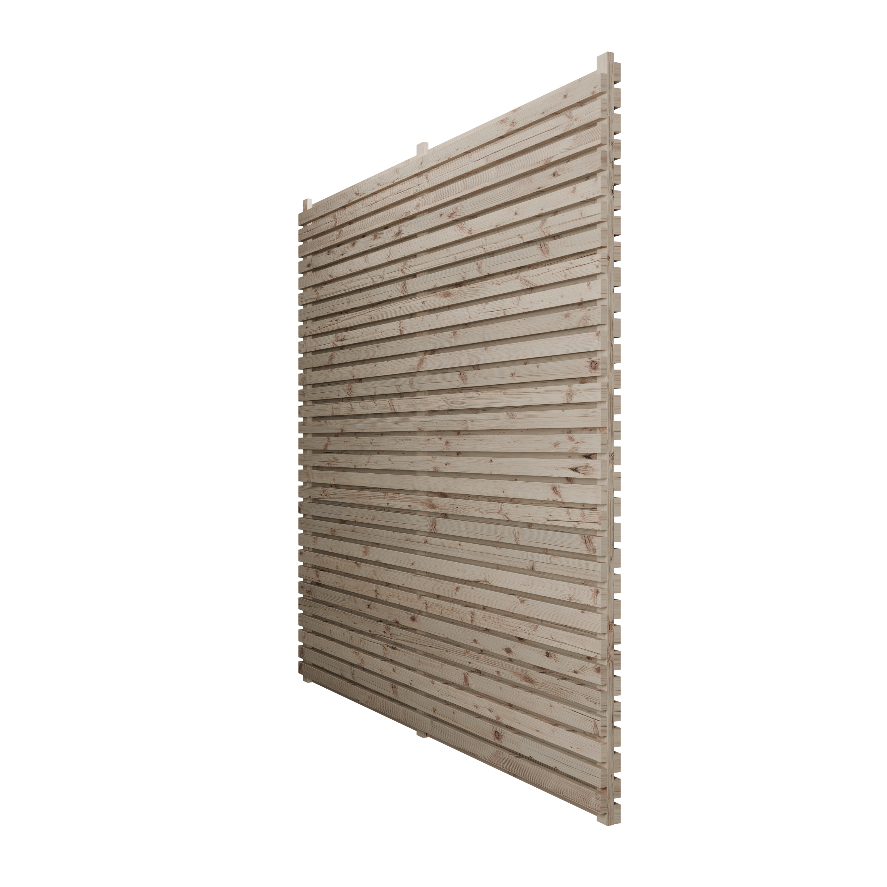 Double Sided European Larch Slatted Fence Panels