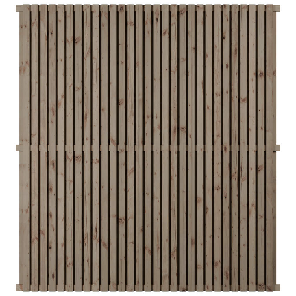Double Sided European Larch Slatted Fence Panels