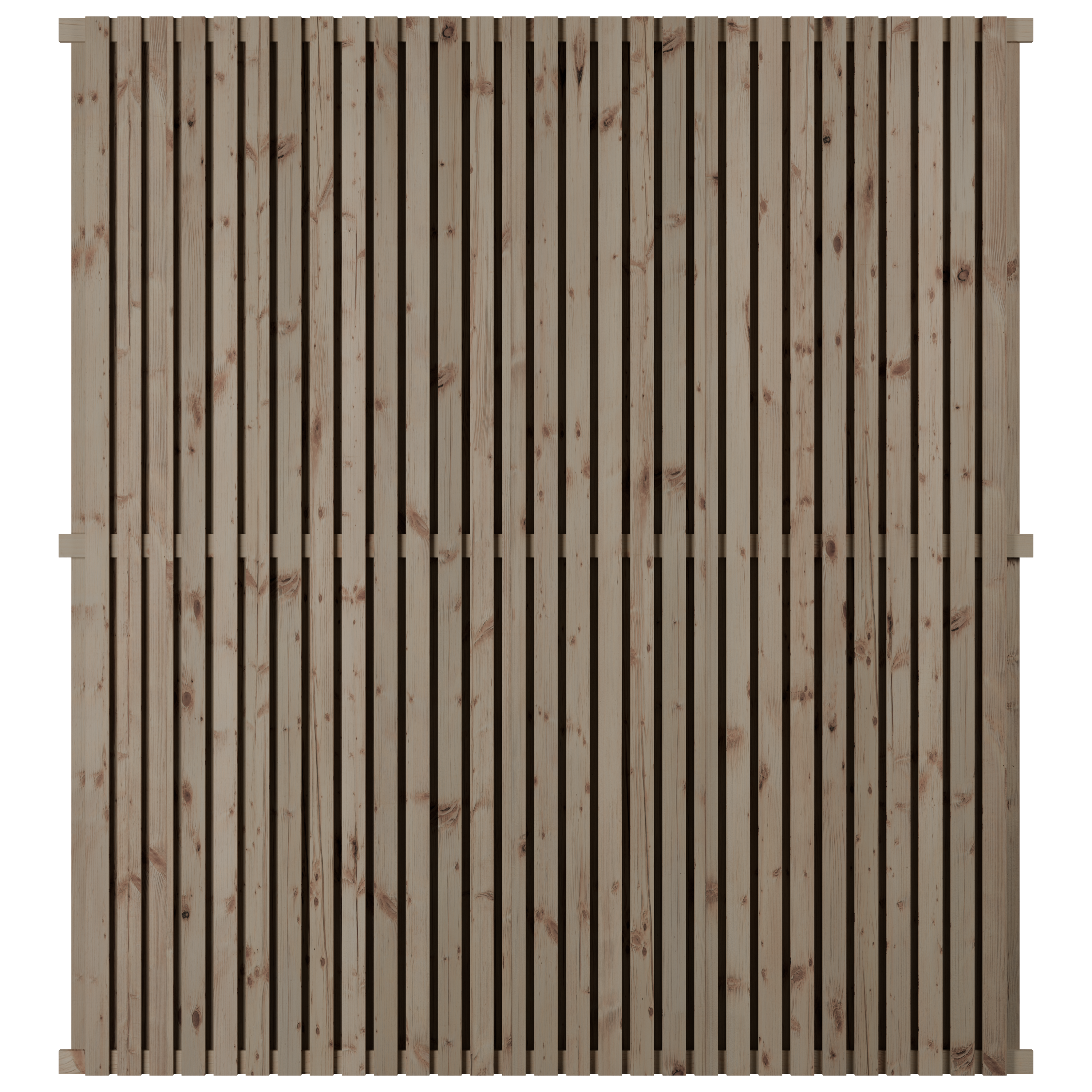 Double Sided European Larch Slatted Fence Panels