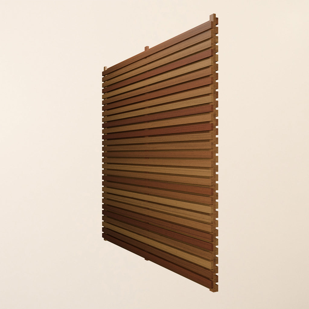 Iroko Slatted Fence Panels (Double Sided)