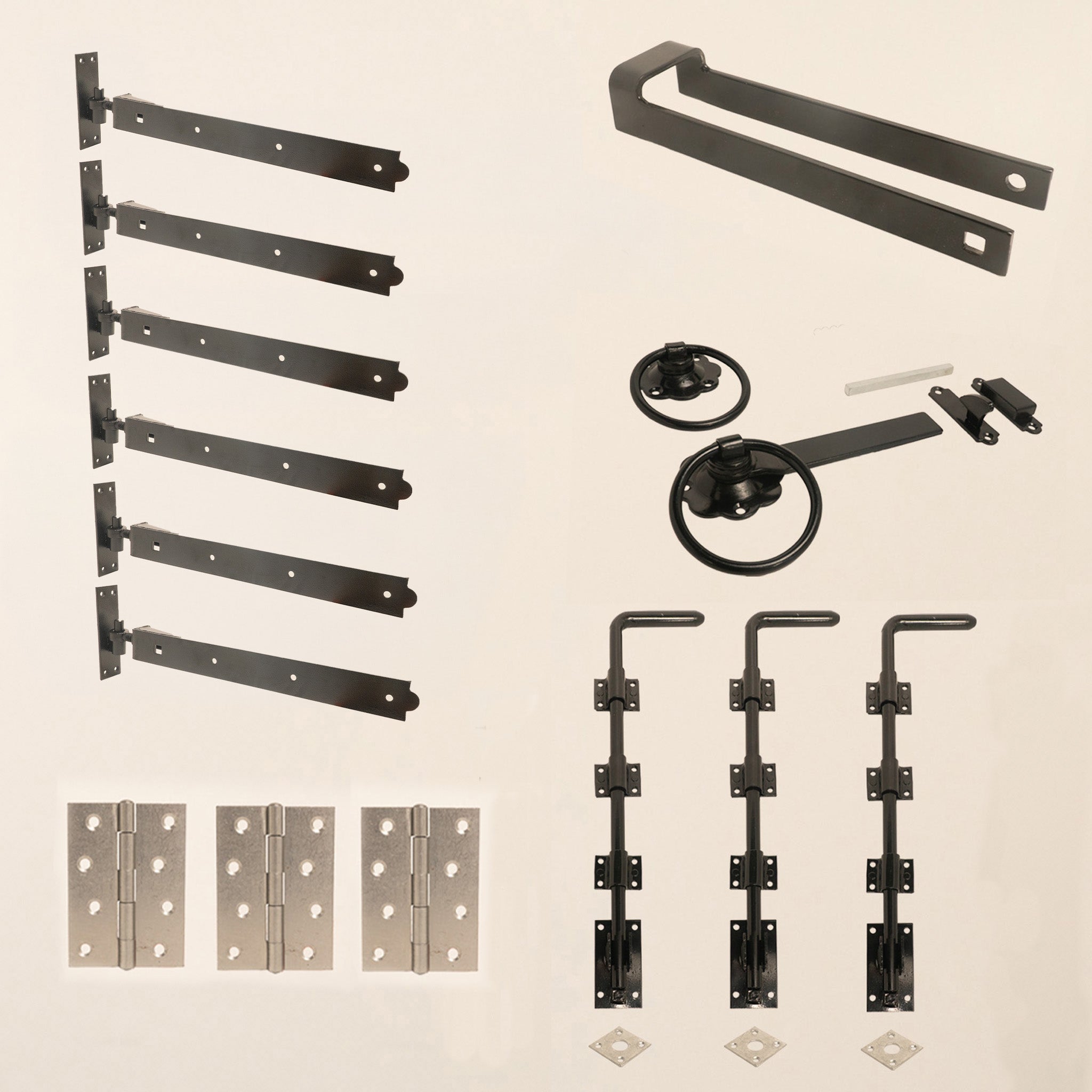 3 Leaf Bifold Entrance Gate Black Ironwork Bundle (3 x 18")
