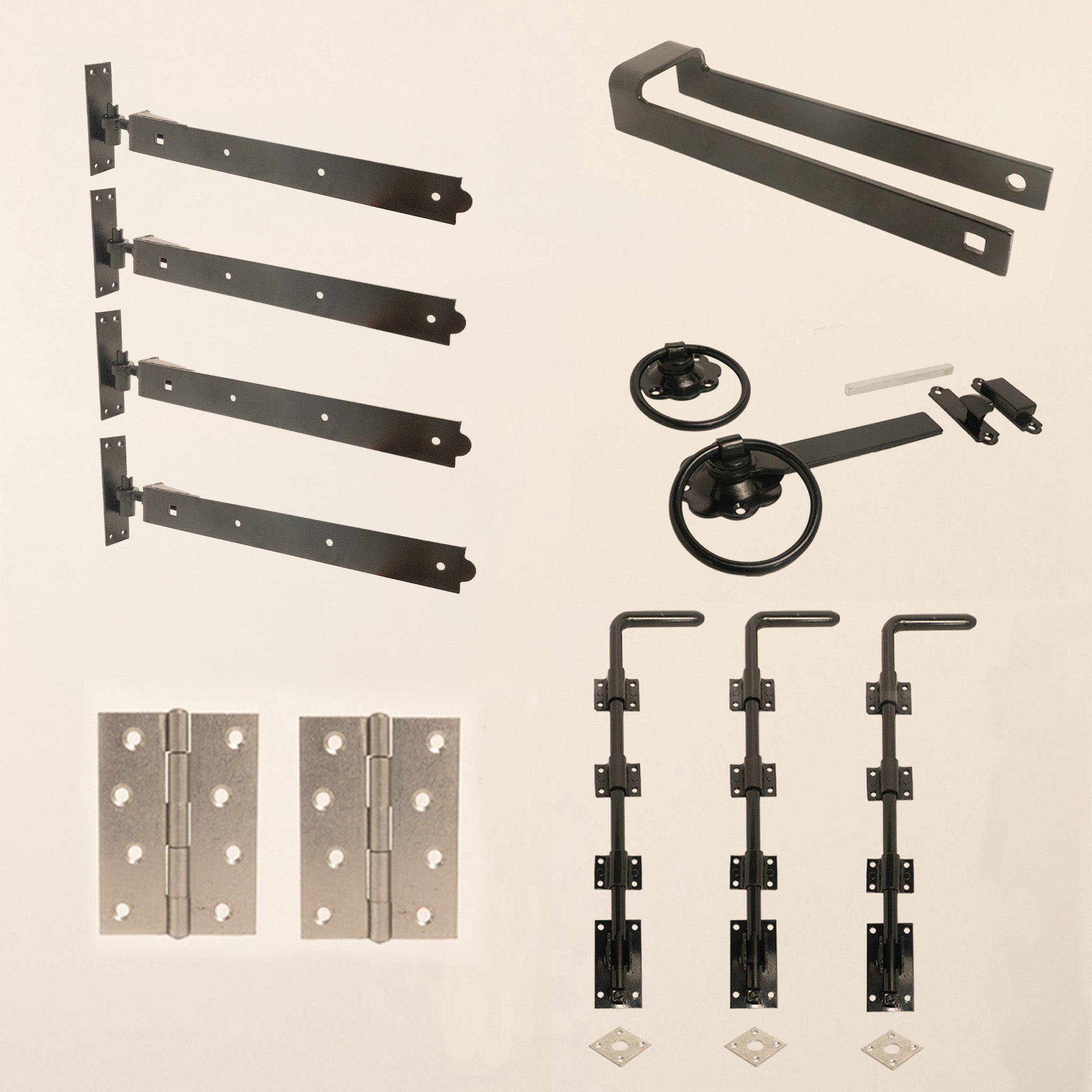 3 Leaf Bifold Entrance Gate Black Ironwork Bundle (2 x 18")