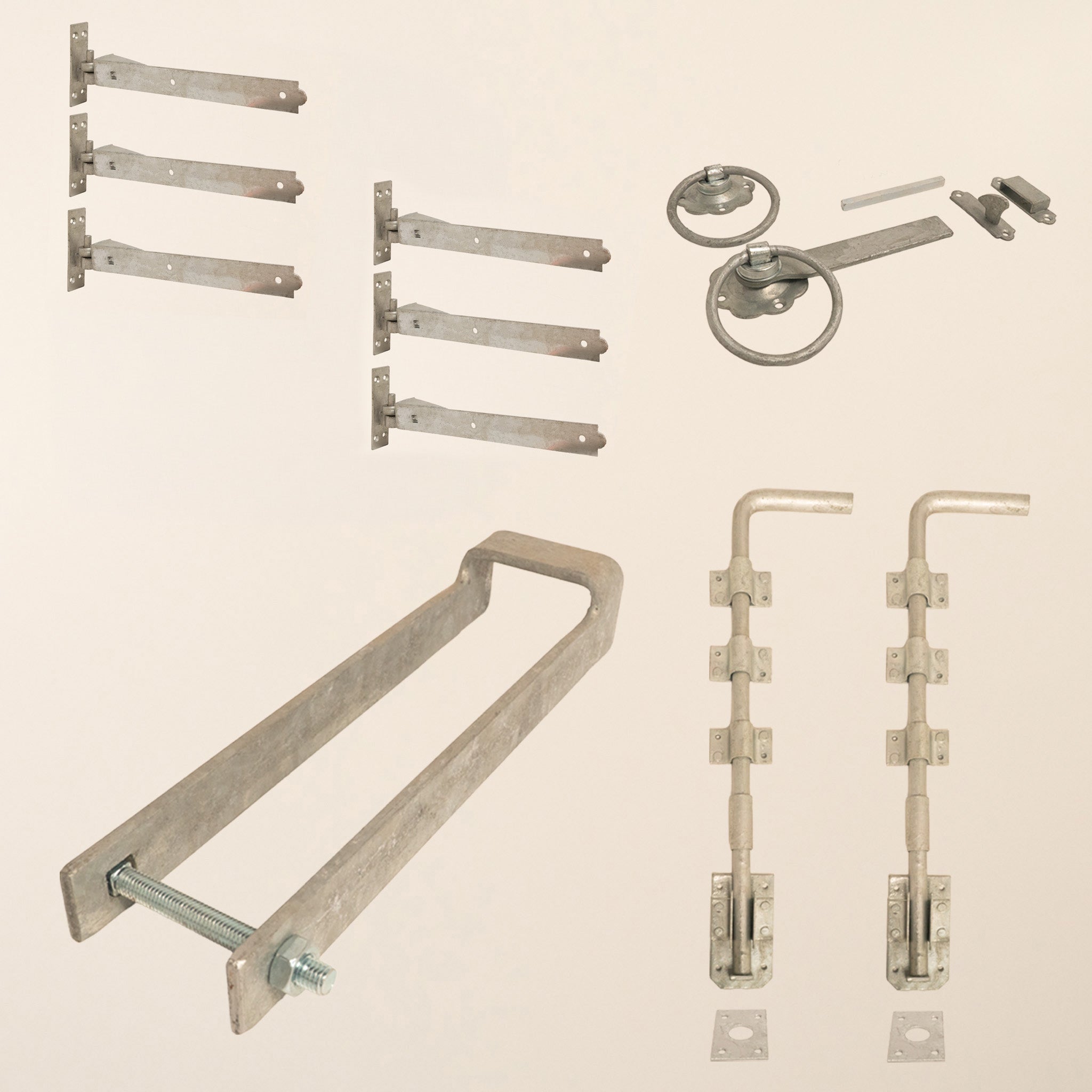 Entrance Gates (Equal Pair) Ironwork Bundle Galvanised (3 x 18")