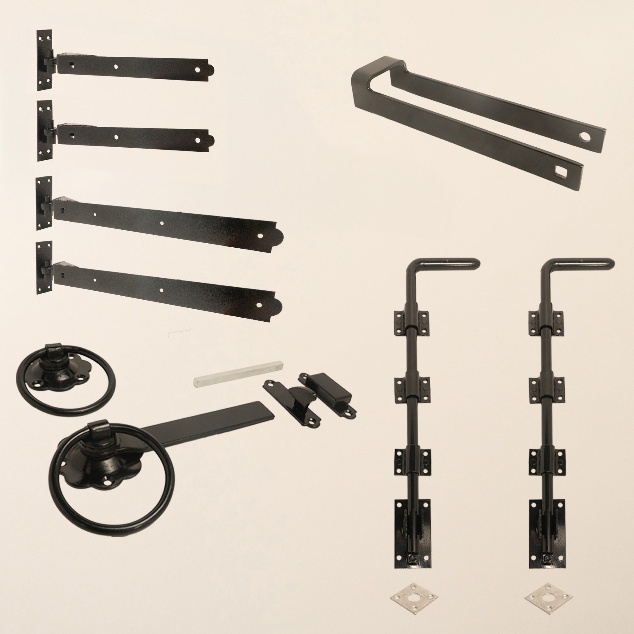 3/4 Split Entrance Gate Black Ironwork Bundle 2100mm Wide