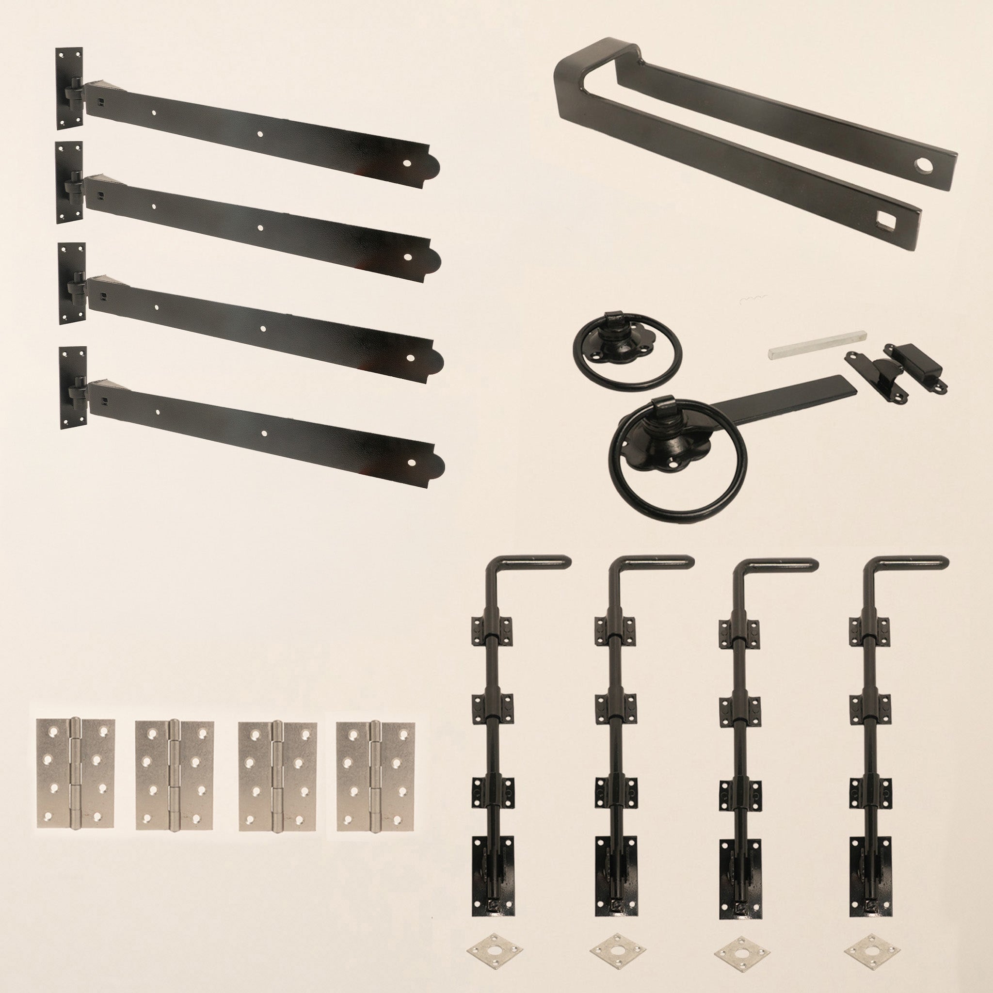 4 Leaf Bifold Entrance Gate Black Ironwork Bundle